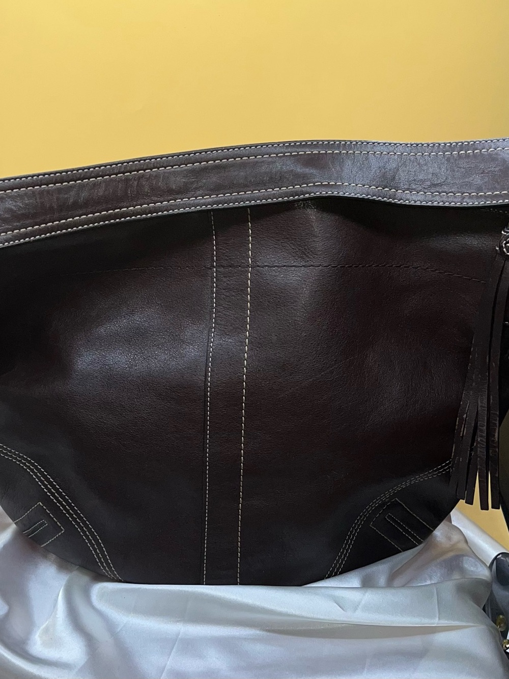Classic Dark Brown Leather Men's Tote Bag